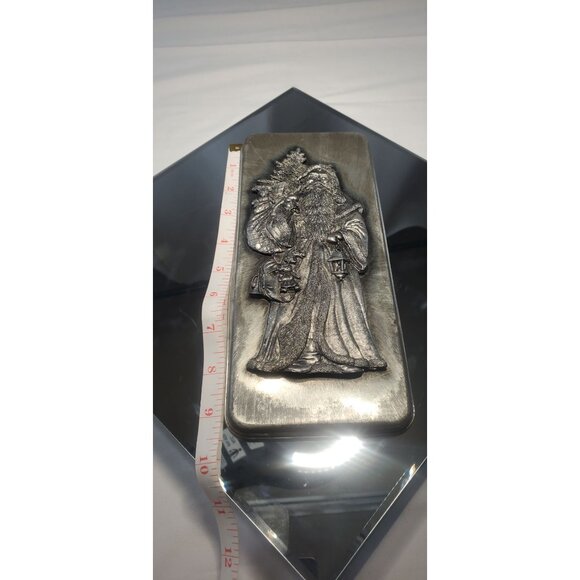 Vtg Metzke Pewter Tin Christmas Santa St Nicholas Carrying Presents Lantern - Picture 5 of 6
